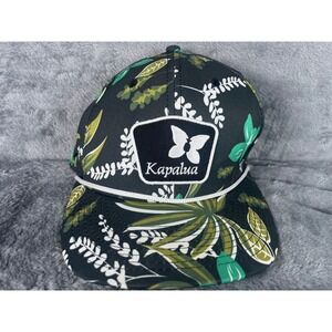 Kapalua Maui Hawaii Golf Hat Pukka Snapback Rope Cap Black Tropical Floral Print